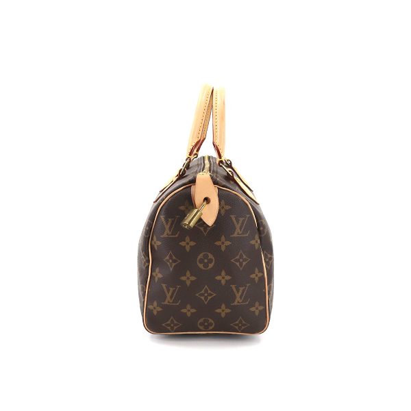 90176031 03 Louis Vuitton Monogram Speedy 25 Hand Bag Brown Gold Metal