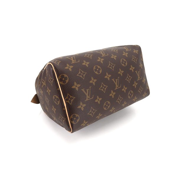 90176031 04 Louis Vuitton Monogram Speedy 25 Hand Bag Brown Gold Metal