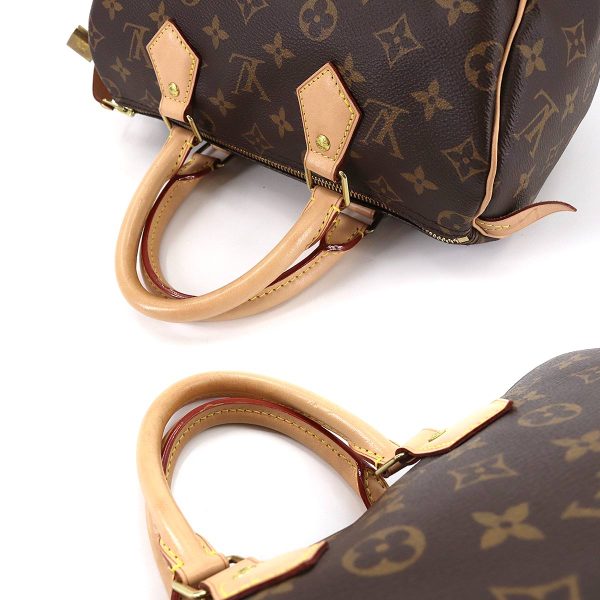 90176031 05 Louis Vuitton Monogram Speedy 25 Hand Bag Brown Gold Metal