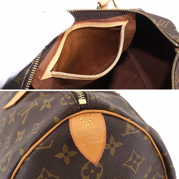 90176251 07 Louis Vuitton Monogram Speedy 35 Hand Bag Brown Gold Hardware