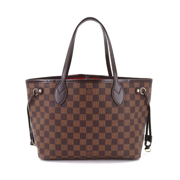 90176253 02 Louis Vuitton Damier Neverfull PM Tote Bag Ebene Brown