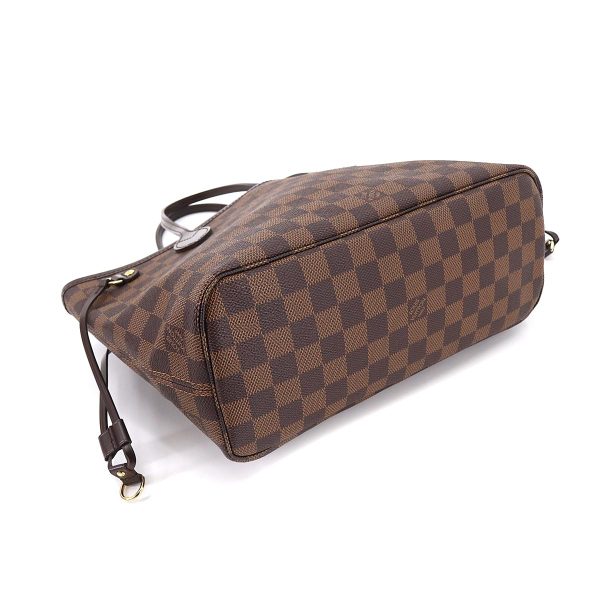 90176253 04 Louis Vuitton Damier Neverfull PM Tote Bag Ebene Brown