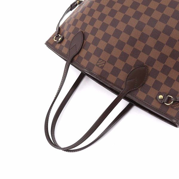 90176253 05 Louis Vuitton Damier Neverfull PM Tote Bag Ebene Brown