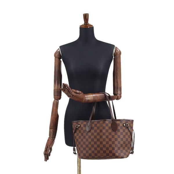 90176253 10 Louis Vuitton Damier Neverfull PM Tote Bag Ebene Brown