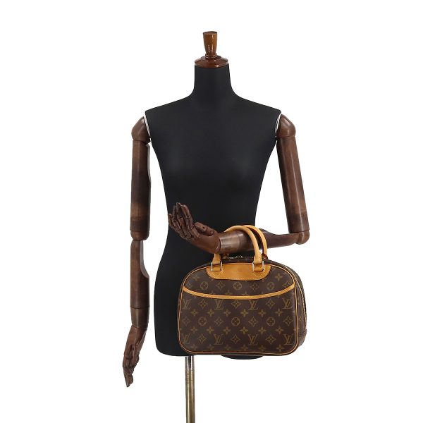 90176278 09 Louis Vuitton Monogram Trouville Hand Bag Brown Gold Hardware