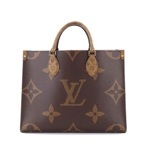 90176710 01 1 Louis Vuitton On the Go GM Giant Monogram Reverse Tote Bag Brown