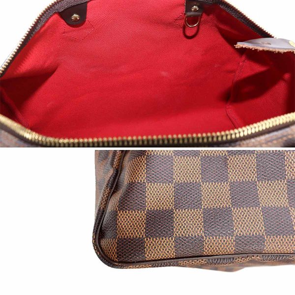 90176735 08 Louis Vuitton Damier Speedy 35 Hand Bag Ebene Brown Gold Metal