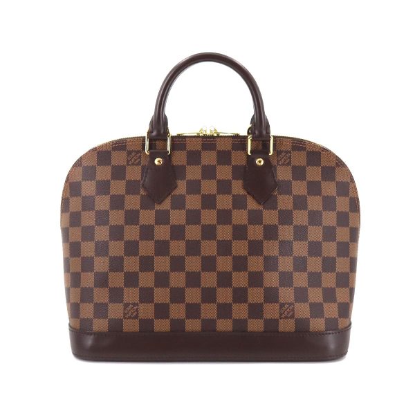 90176737 02 Louis Vuitton Damier Alma PM Hand Bag Ebene Brown Gold Metal