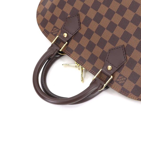 90176737 05 Louis Vuitton Damier Alma PM Hand Bag Ebene Brown Gold Metal