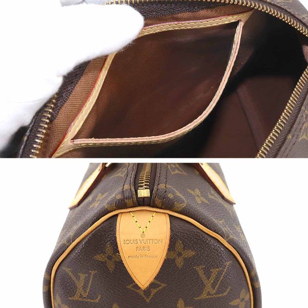 90176936 07 Louis Vuitton Monogram Speedy 25 Hand Bag Brown Gold Metal