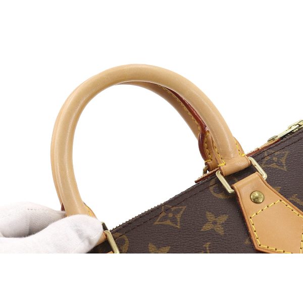 90176936 08 Louis Vuitton Monogram Speedy 25 Hand Bag Brown Gold Metal