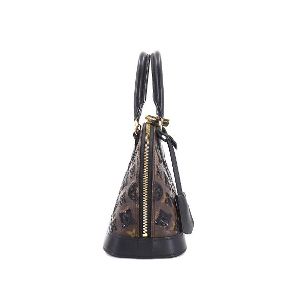 90177146 03 Louis Vuitton Monogram Eclipse Alma BB Hand Bag Brown Black Sequin