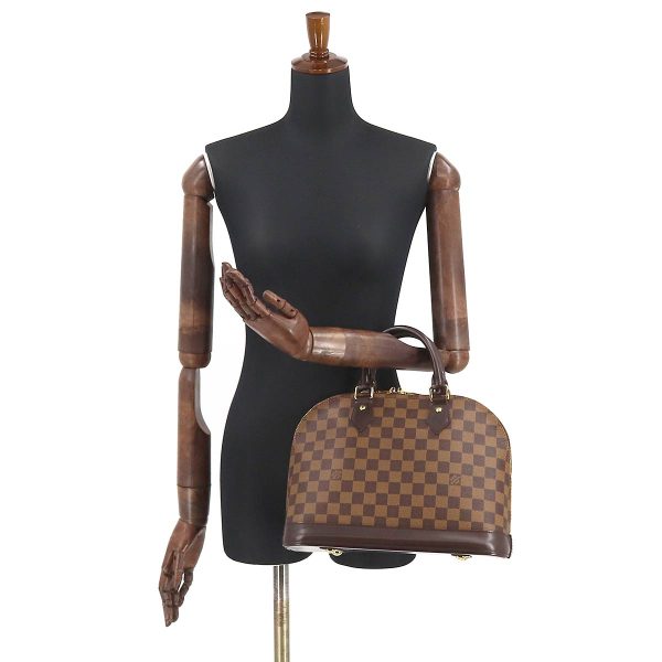 90177151 10 Louis Vuitton Damier Alma PM Hand Bag Ebene Brown