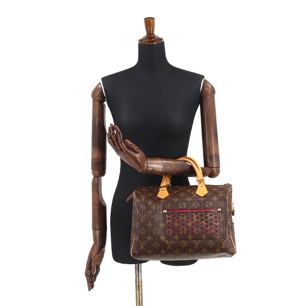 90177876 10 Louis Vuitton Monogram Perfo Speedy 30 Hand Bag Brown