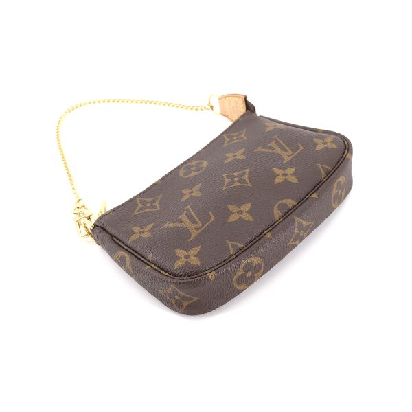 90177880 04 Louis Vuitton Monogram Mini Pochette Accessoires Hand Bag Chain