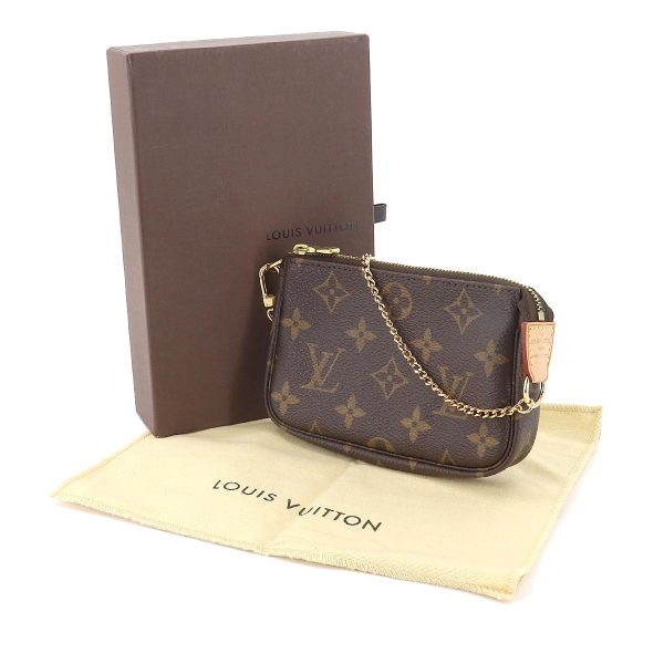 90177880 09 Louis Vuitton Monogram Mini Pochette Accessoires Hand Bag Chain