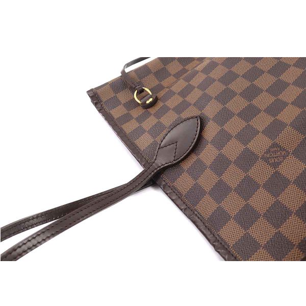 90178006 08 Louis Vuitton Damier Neverfull MM Tote Bag Ebene Cerise Brown