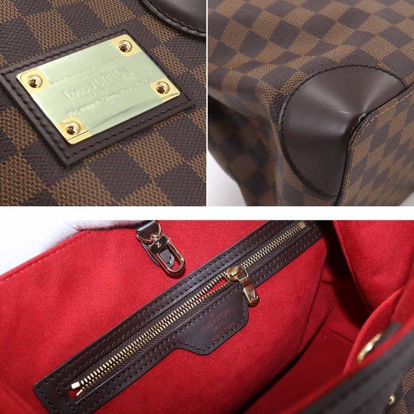 90178096 08 Louis Vuitton Damier Hampstead PM Tote Bag Ebene Gold Hardware