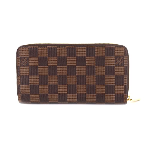 90178101 02 Louis Vuitton Damier Zippy Wallet Round Zipper Long Wallet Ebene Brown