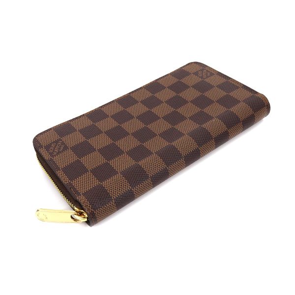 90178101 04 Louis Vuitton Damier Zippy Wallet Round Zipper Long Wallet Ebene Brown