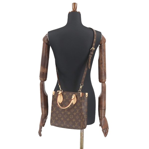 90178213 09 Louis Vuitton Monogram Sac Plat BB 2way Shoulder Bag Brown