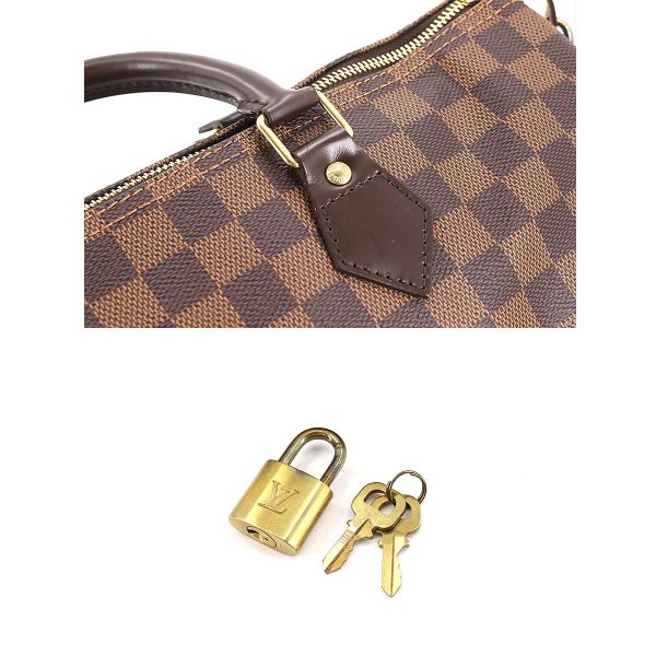 90178228 07 Louis Vuitton Damier Speedy 35 Hand Bag Ebene Brown