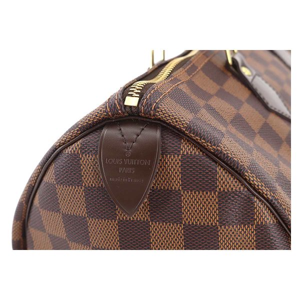 90178228 08 Louis Vuitton Damier Speedy 35 Hand Bag Ebene Brown