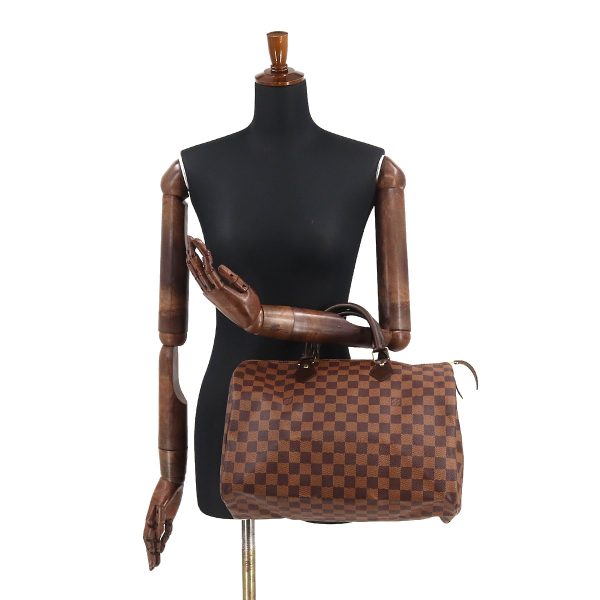 90178228 10 Louis Vuitton Damier Speedy 35 Hand Bag Ebene Brown