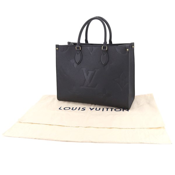 90178655 09 1 Louis Vuitton Monogram Implant Onthego MM 2way Tote Bag Noir