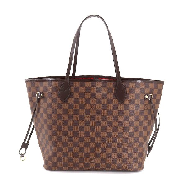 90178907 02 Louis Vuitton Damier Neverfull MM Tote Bag Ebene Cerise Brown