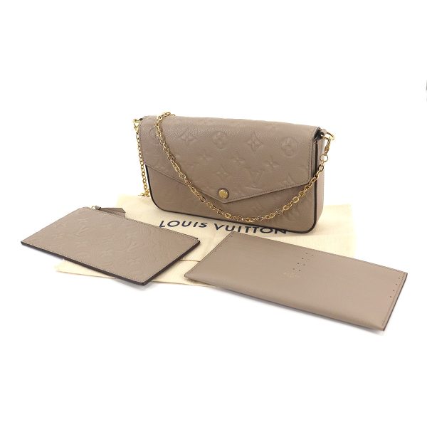 90179084 09 Louis Vuitton Monogram Implant Pochette Felicie Chain Wallet Leather