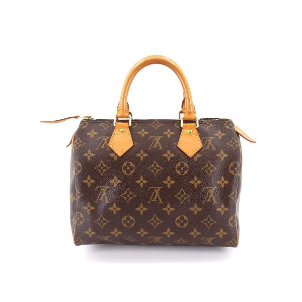 90179191 02 Louis Vuitton Monogram Speedy 25 Hand Bag Brown Gold Hardware