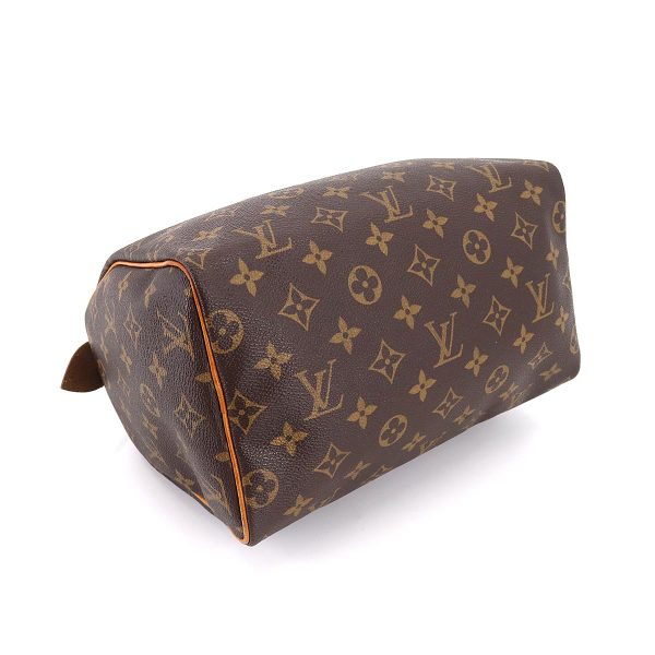 90179191 04 Louis Vuitton Monogram Speedy 25 Hand Bag Brown Gold Hardware