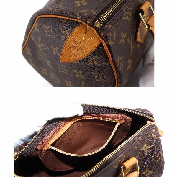 90179191 08 Louis Vuitton Monogram Speedy 25 Hand Bag Brown Gold Hardware