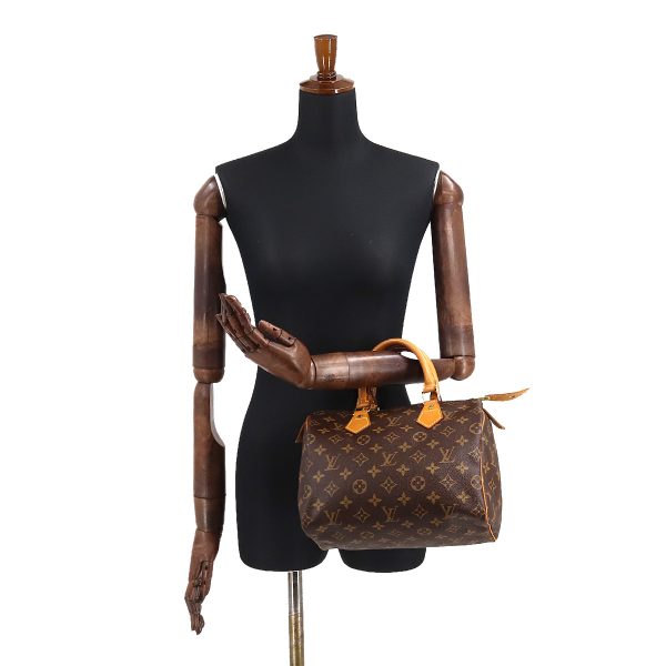 90179191 10 Louis Vuitton Monogram Speedy 25 Hand Bag Brown Gold Hardware