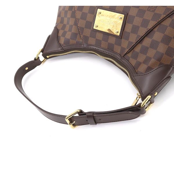 90179692 05 Louis Vuitton Damier Thames GM Shoulder Bag Ebene Gold Metal