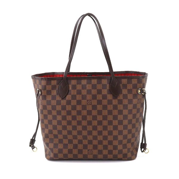 90180011 02 Louis Vuitton Damier Neverfull MM Tote Bag Ebene Cerise Brown