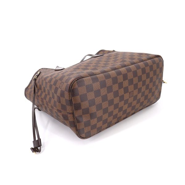 90180011 04 Louis Vuitton Damier Neverfull MM Tote Bag Ebene Cerise Brown