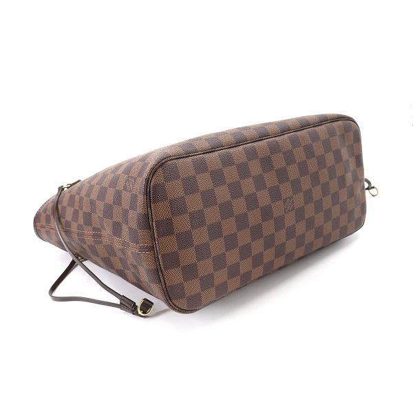 90180017 04 Louis Vuitton Damier Neverfull MM Tote Bag Ebene Cerise Brown