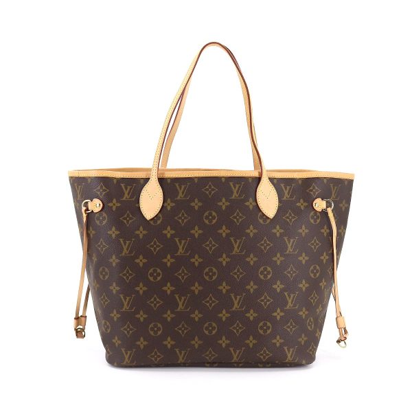 90180820 02 Louis Vuitton Monogram Neverfull MM Tote Bag Brown Beige