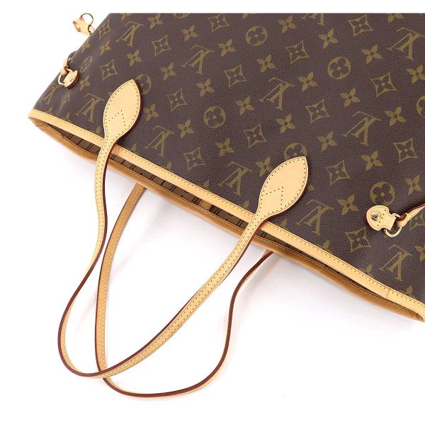 90180820 05 Louis Vuitton Monogram Neverfull MM Tote Bag Brown Beige