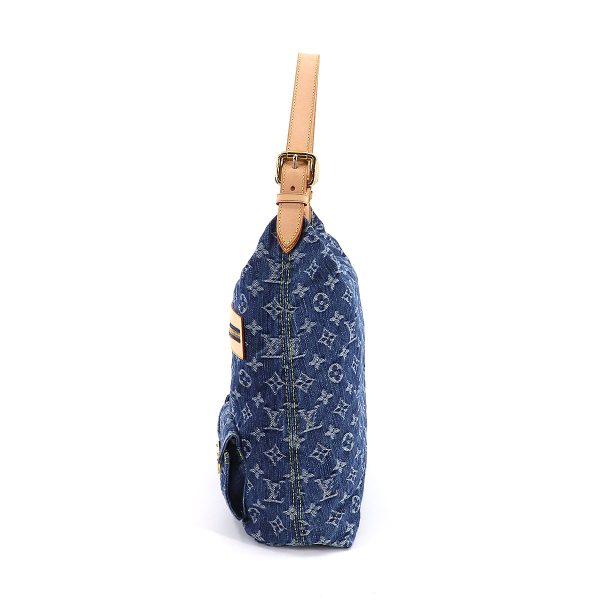 90180883 03 Louis Vuitton Monogram Denim Baggy GM Shoulder Bag Canvas Blue