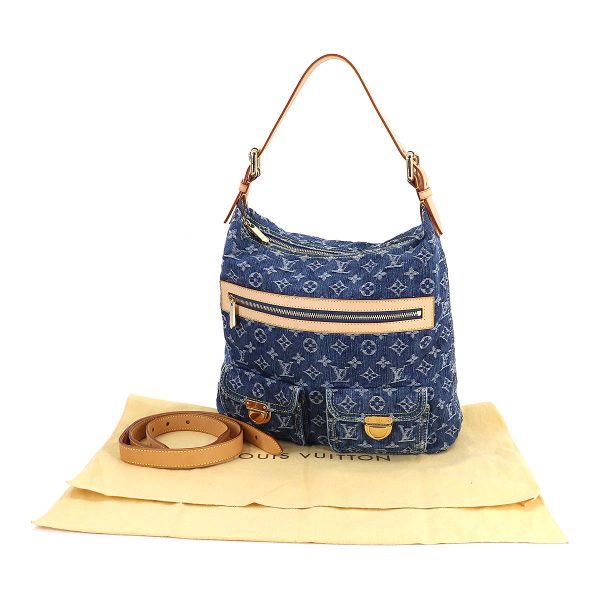 90180883 09 Louis Vuitton Monogram Denim Baggy GM Shoulder Bag Canvas Blue