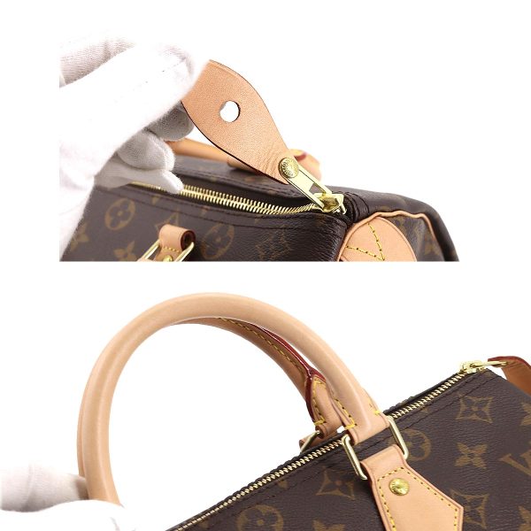 90180899 07 Louis Vuitton Monogram Speedy 30 Hand Bag Brown