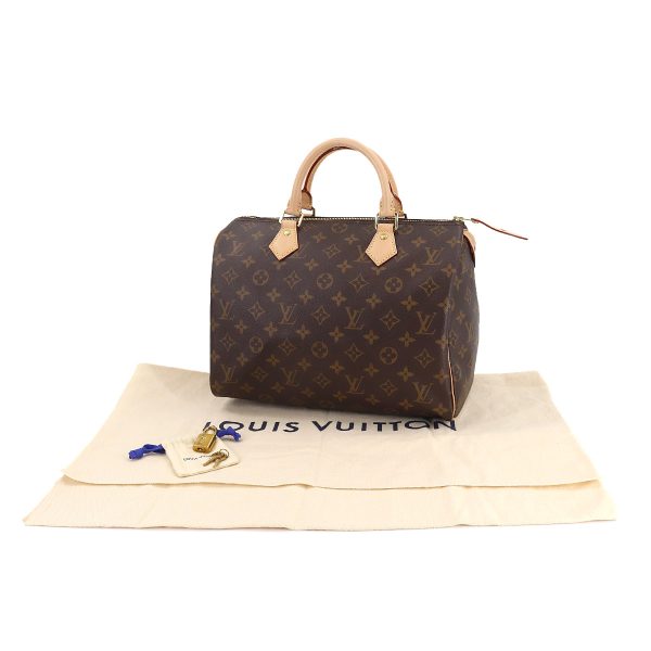 90180899 09 Louis Vuitton Monogram Speedy 30 Hand Bag Brown