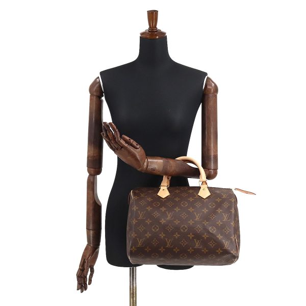 90180899 10 Louis Vuitton Monogram Speedy 30 Hand Bag Brown