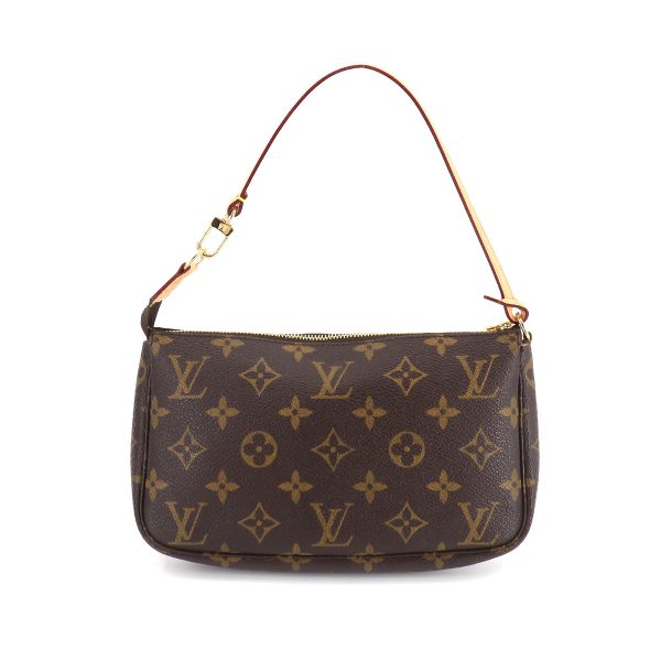 90180919 02 Louis Vuitton Monogram Pochette Accessoires Hand Bag Brown