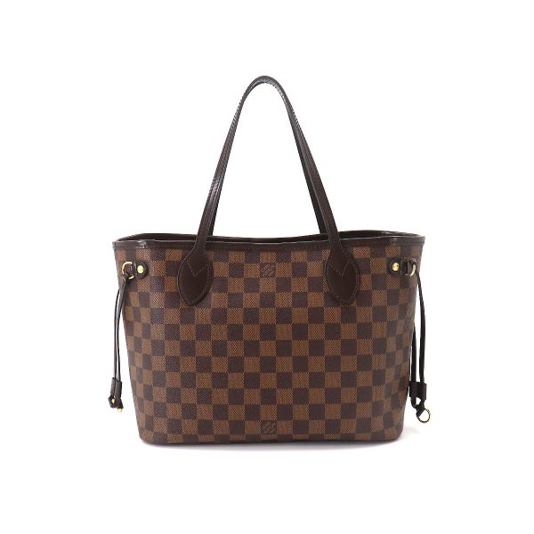 90181061 02 Louis Vuitton Damier Neverfull PM Tote Bag Ebene Brown