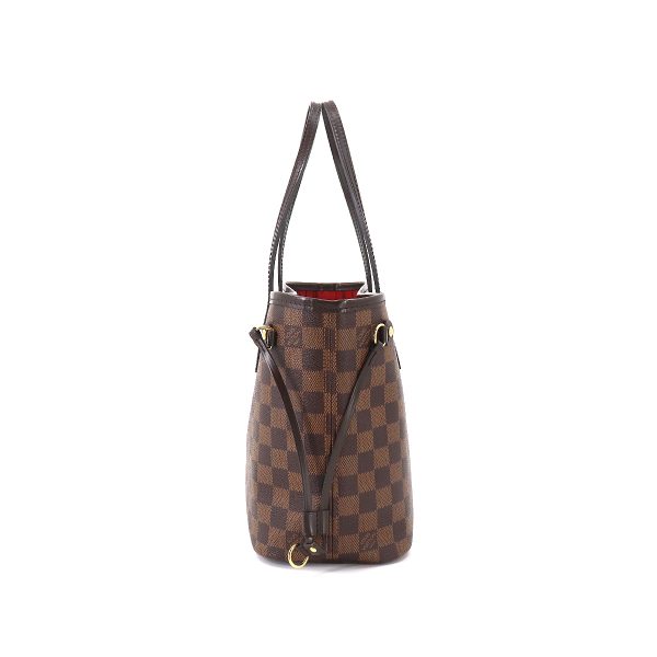 90181061 03 Louis Vuitton Damier Neverfull PM Tote Bag Ebene Brown