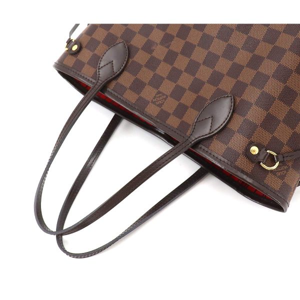 90181061 05 Louis Vuitton Damier Neverfull PM Tote Bag Ebene Brown